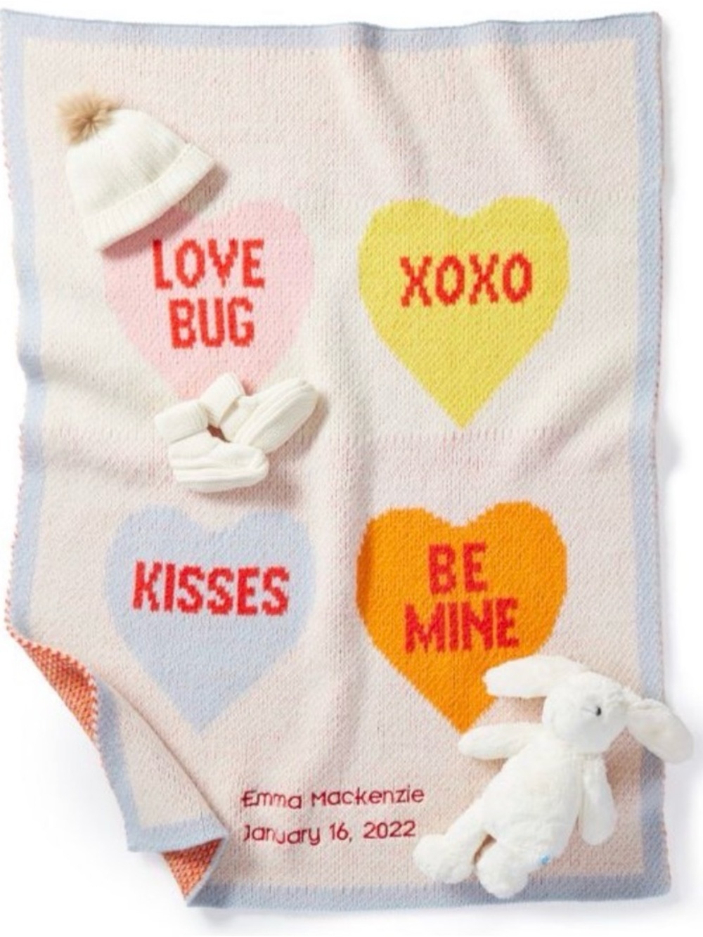 Blank mark & Graham CANDY HEARTS BABY BLANKET